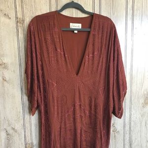 Boho drapey burnt orange dress